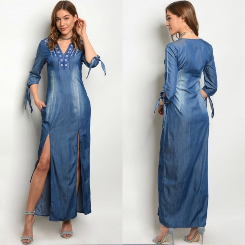 New! Denim Maxi Dress